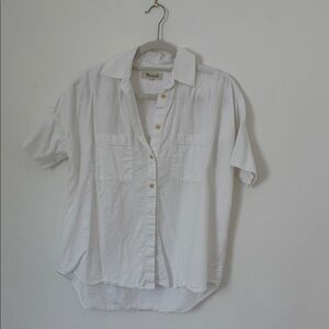 Madewell White Short Sleeve Shirt